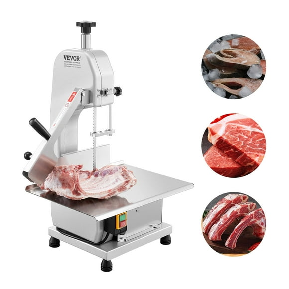 VEVOR 650W Commercial Electric Meat Bandsaw Stainless Steel Bone Sawing Machine
