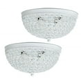 thumbnail image 1 of Elegant Designs 2 Light Elipse Crystal Flush Mount Ceiling Light 2 Pack, White, 1 of 4