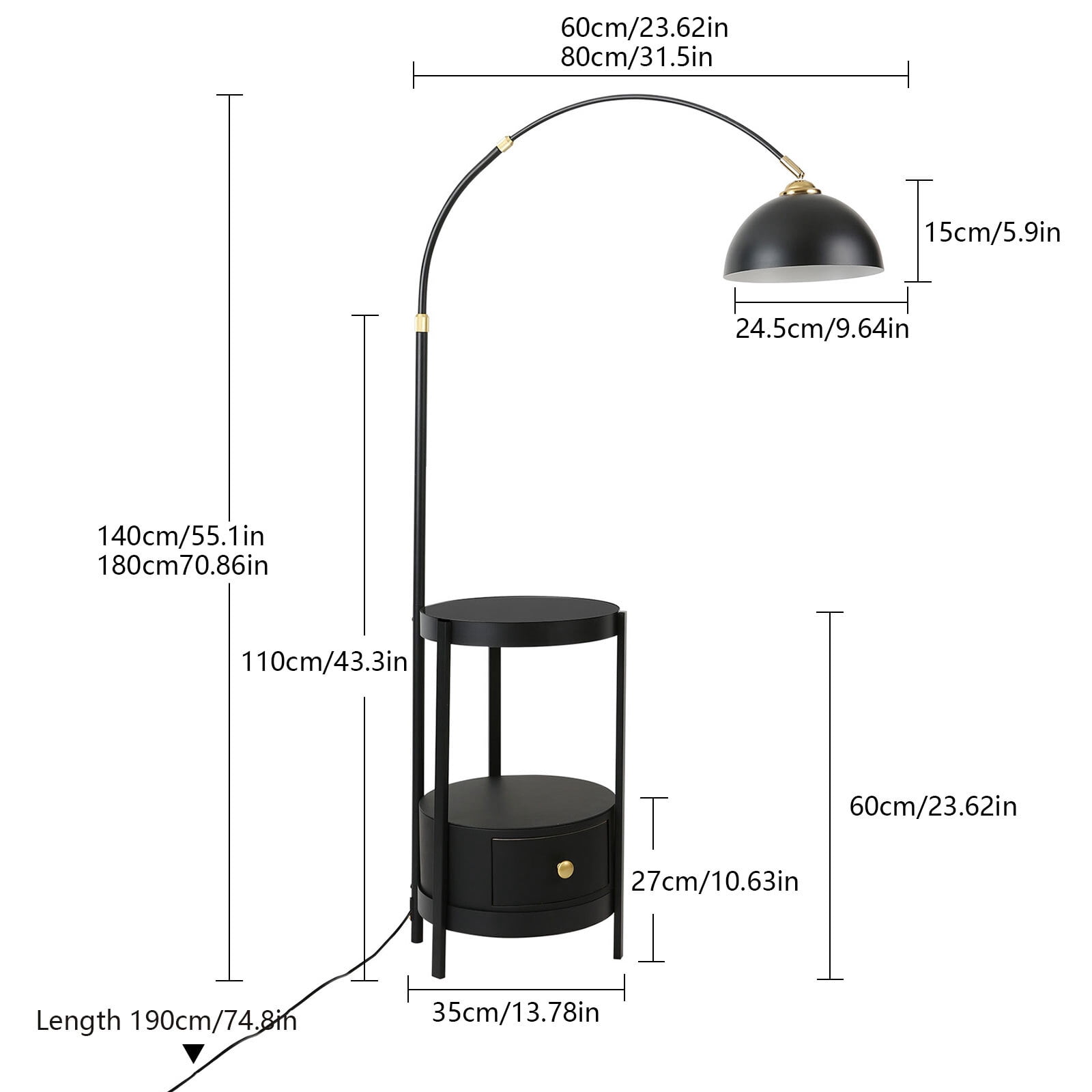 Modern Foot Switch Floor Lamp Standing Reading Light Bedroom Living Room Light W/o Bulb for Living Room