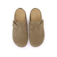 thumbnail image 3 of BLISSFUL STEP Women's Closed Toe Buckle Slip on Slides Platform Mules Khaki (Size 6), 3 of 7