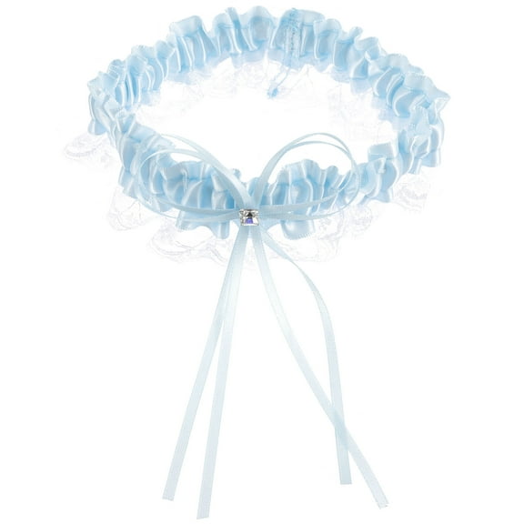 Moluckfu Bride Leg Ornament 1Pcs Elegant Garter for Wedding Party Lace Blue White