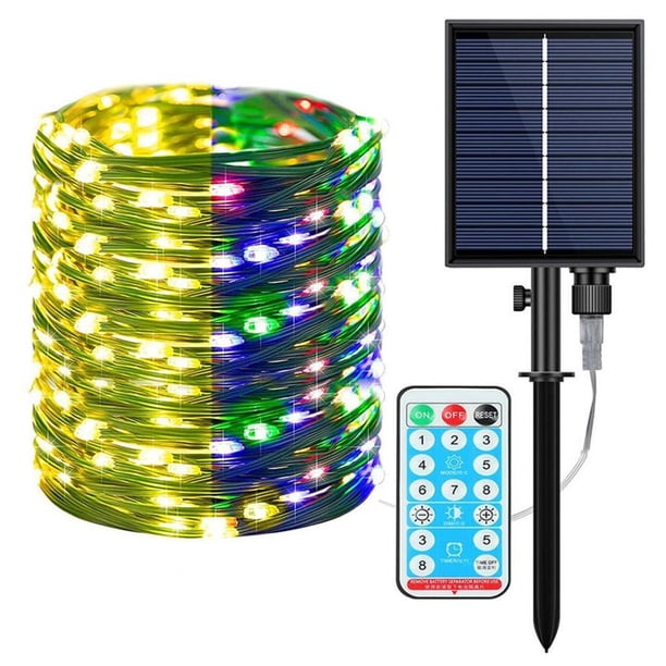 Toystoory Guirnalda de luces LED solares, resistente al agua, multifuncional, bricolaje, cambio de luz, fácil operación, lámpara de Navidad, Iluminación y accesorios