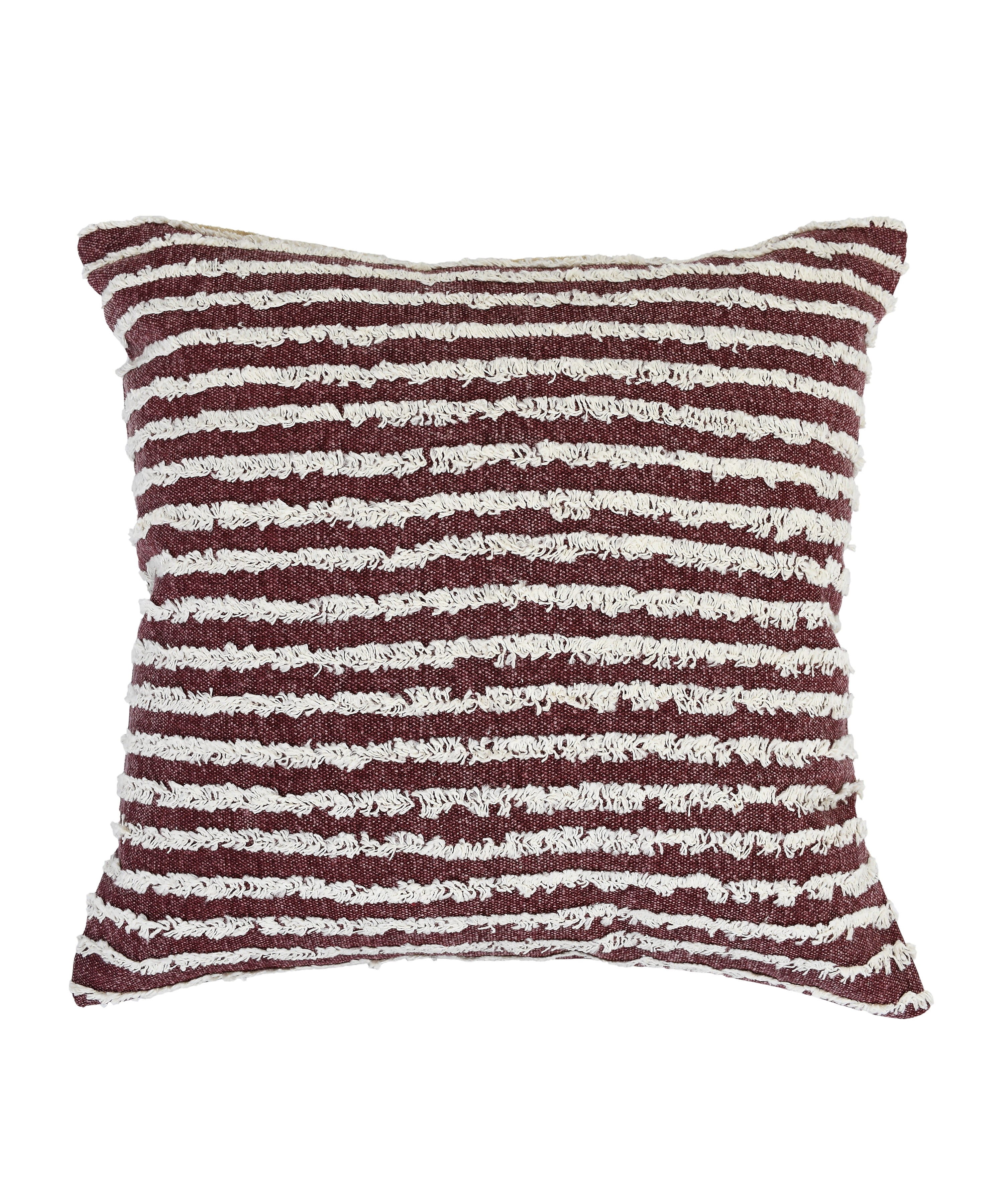 Harlow Hill Xia 20" x 20" Striped Cotton Adult Decorative Feather Filled Pillow, Red/White