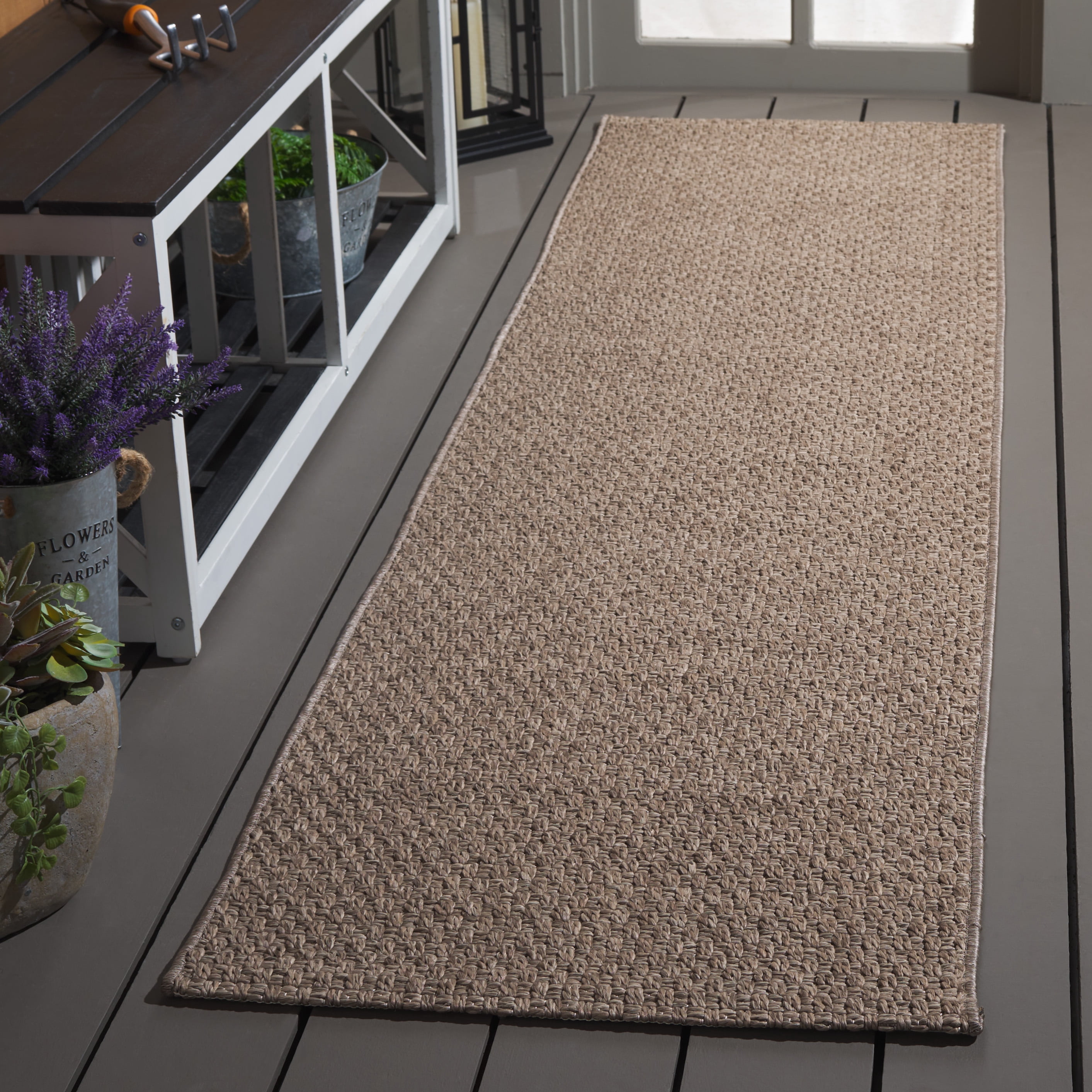Safavieh Sisal All-Weather Delroy Solid Indoor/Outdoor Runner Rug, Brown, 2'2" x 9'