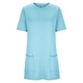 thumbnail image 5 of gakvbuo Short Sleeve Tunic Tops For Women To Wear With Leggings Summer Tops Round Neck Blouse T-Shirt Pullover Long Dressy With Pockets, 5 of 6