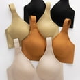 thumbnail image 4 of AINIYS Women's Breathable Everyday Bras Wireless Gathered Full-Cup Plus Size Armpit Fat Control Bra Wide Straps Sports Yoga Bra Anti-Sagging Bra Lightweight Minimizer Bra for Summer Seamless Brown M, 4 of 9