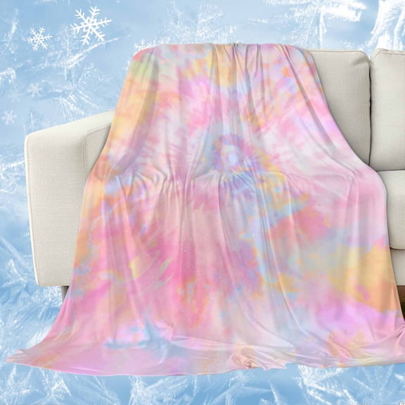 Rainbow Color Cooling Blanket, Lightweight Breathable Summer Throw Blanket with Double Sided Cold Effect, Fantasy Colorful Ombre Swirl Picnic Beach Blankets Bed Sheet for Hot Sleepers 40"x60"