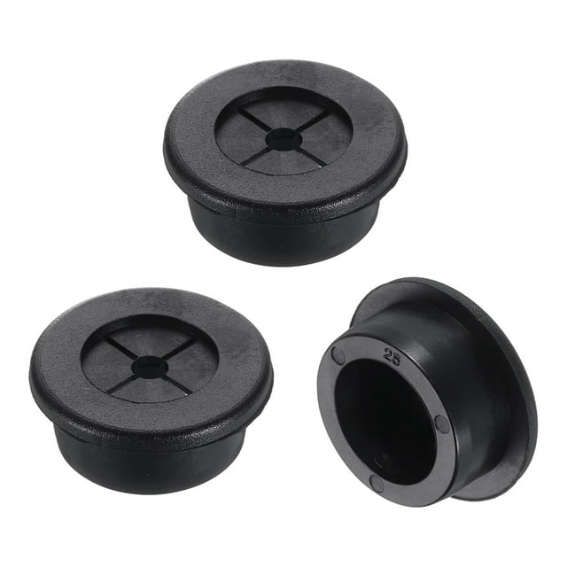 Uxcell 3 Pack Cable Cord Grommet, 1" Inch (25mm) Desk Grommet Flexible Rubber Grommets Wire Hole Cover Pass Through for Office Computer Desk Wire Organizer, Black