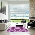 thumbnail image 7 of Ahgly Company Machine Washable Indoor Round Transitional Violet Purple Area Rugs, 5' Round, 7 of 7
