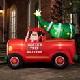 thumbnail image 3 of SPECSTAR 7.5ft Long Christmas Inflatable Santa on Red Truck with Tree Led Lighted Blow up Outdoor Yard Decoration, 3 of 11