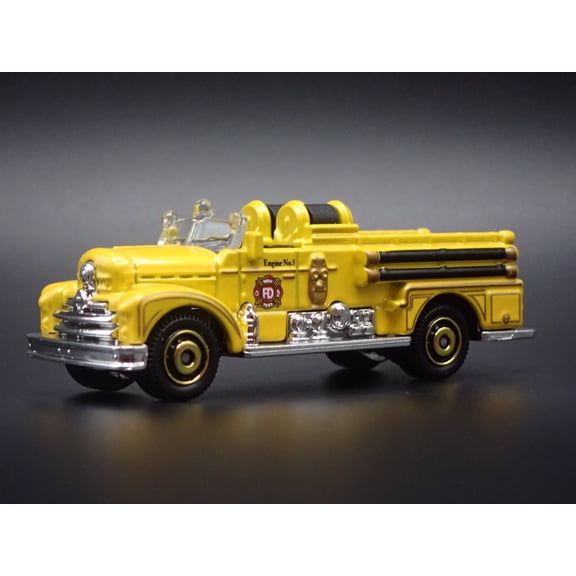 Open Box SEAGRAVE FIRE ENGINE FIRE TRUCK YELLOW 1/64 MB SCALE DIORAMA DIECAST MODEL CAR