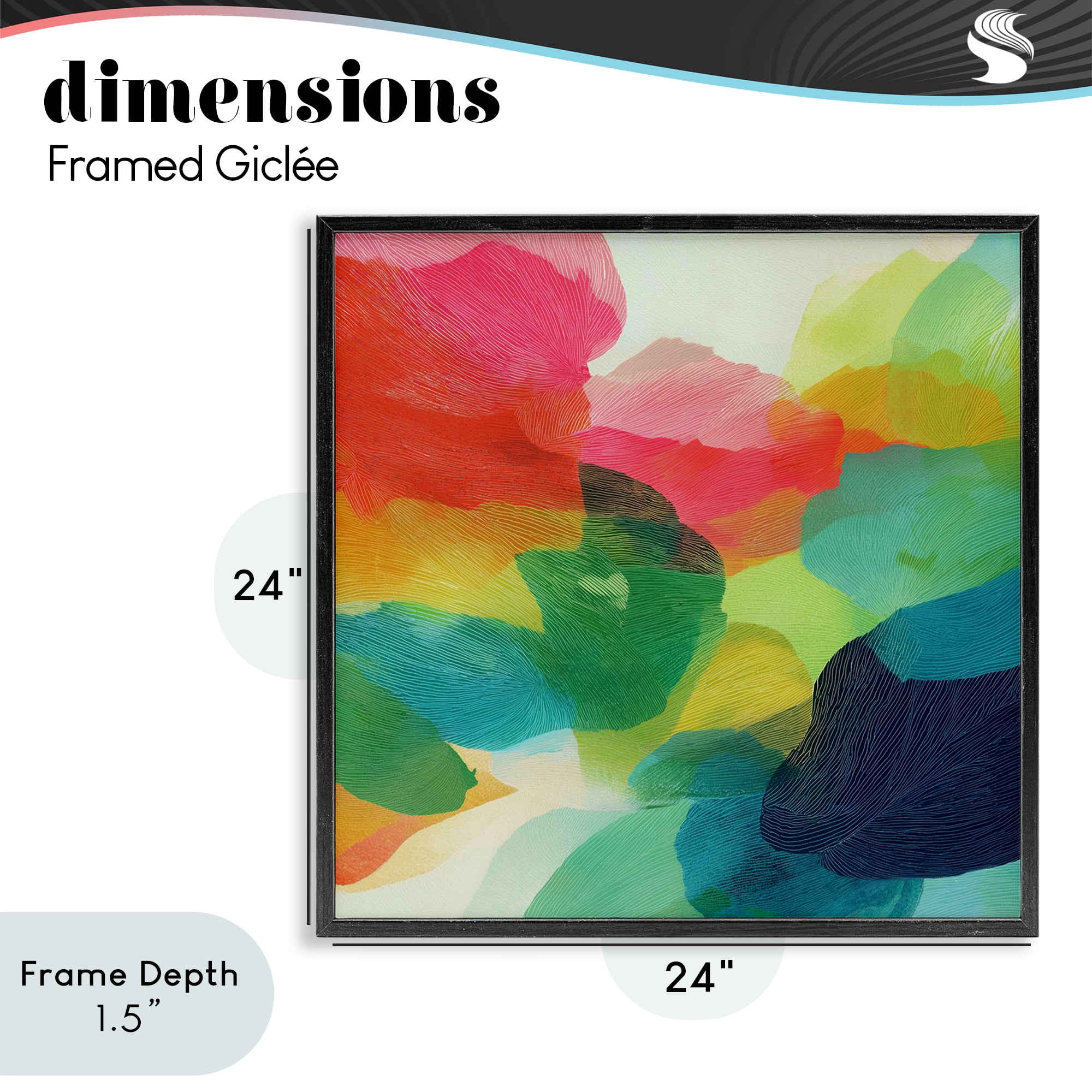 Stupell Industries Vivid Flowing Color Field Black Framed Giclee Art, design by Chromatic Storm Studio