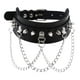 thumbnail image 3 of Gargantilla gótica de cuero sintético para mujer, collar de cadena de metal con pinchos, joyería punk negra Negro, 3 of 9