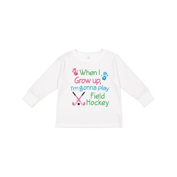Inktastic Future Field Hockey Player Boys or Girls Long Sleeve Toddler T-Shirt