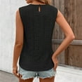 thumbnail image 6 of Lace Tank Tops for Women Sleeveless Round Neck Hollow-out Dressy Casual Blouses Cozy Elegant Summer Going Out Tees (L, Black), 6 of 7