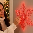 thumbnail image 4 of 12PCS Glowing LED Snowflake Wall Christmas Decor, Holiday Christmas Window Decor, Festive Room Decorations for Home Office Store Display, Bedroom Living Room Wall Art Red, 4 of 4
