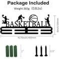 thumbnail image 3 of Basketball Medal Hanger Black Dunk Metal Holder with 8 Lines Sturdy Steel Award Display Holders for Over 60 Medals Wall Mounted Medal Display Racks for Ribbon Lanyard Easy to Install, 3 of 9