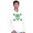 thumbnail image 3 of Saint Patrick's Day Shamrock Skull Zip Up Hoodie Men's Women's Brisco Brands S, 3 of 6