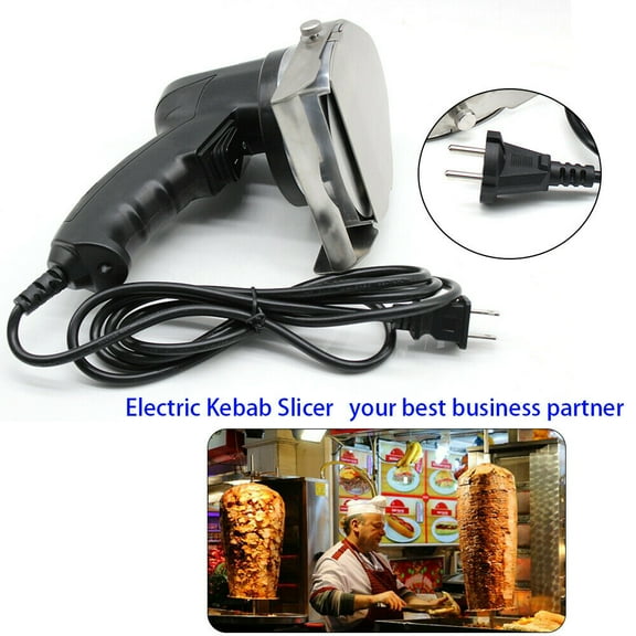 Electric Kebab Cutter 800W Commercial Electric Doner Meat Carver W/2 Blades Electric Kebab Slicer Cutter Meat Doner Shawarma Cutting Machine 2 Blades 110V Electric Kebab Shawarma Doner Meat Slicer