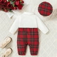 thumbnail image 6 of Baby Boys Outfit Plaid Suspenders Jumpsuit with Hat Gentleman Bow Children's Suit Baby Girl Clothes, 6 of 6