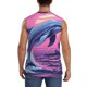 thumbnail image 4 of Balery Hawaiian Beach Dolphin Camisetas sin mangas para hombre, absorbe la humedad y protege contra el mal olor.-XX-Large, 4 of 7