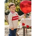 thumbnail image 6 of BemeyourBBs Toddler Baby Boy Girl Valentine Outfit Jesus Love Me Sweatshirt Fall Winter Spring Baby Christening Clothes Long Sleeve Plaid Lapel Quarter Zip Pullover Letter Heart Embroidery Tops, 6 of 9