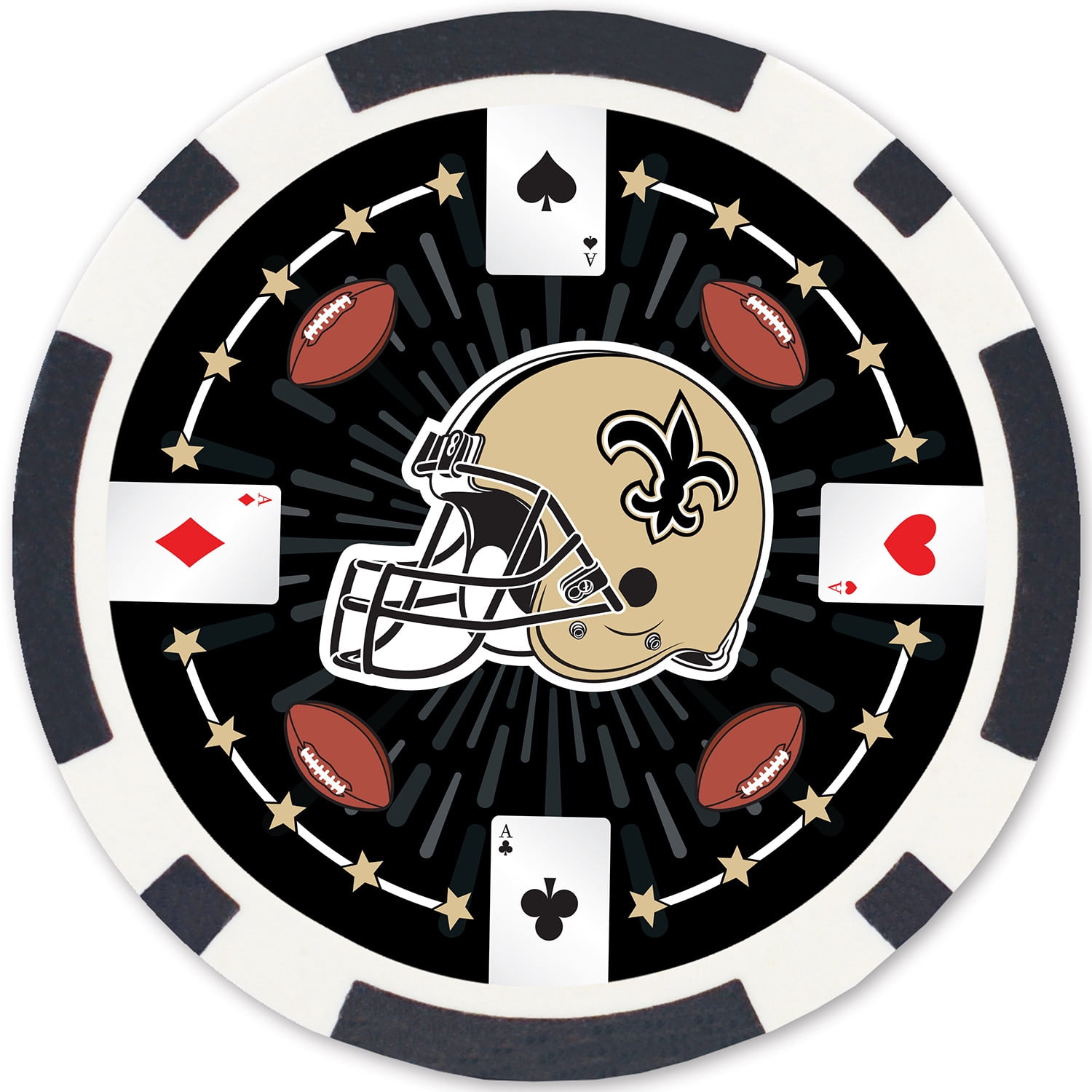MasterPieces Casino Style 100 Piece Poker Chip Set - NFL New Orleans Saints