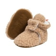 thumbnail image 2 of Soft Fleece Booties Stay On Slippers Socks Shoes First Walkers Winter Ankle Crib Shoes, 2 of 4
