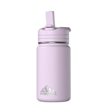 Hydrapeak Mini Bouteille d'Eau 14oz avec Couvercle à Paille, Bouteille d'Eau Isolée, Bouteille d'Eau en Acier Inoxydable, Bouteilles d'Eau (Blush)
