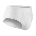 thumbnail image 4 of PROTECHDRY - Washable & Reusable Urinary Incontinence Cotton Brief Underwear for Men (approx 3,5" leg), Built In Absorbent Area (non removable), White, Small, 4 of 7