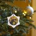 thumbnail image 7 of 3drose, Usa, Utah, Zion National Park. Branch with Yellow Maple Leaves, 3 inch Snowflake Porcelain Ornament, 7 of 7