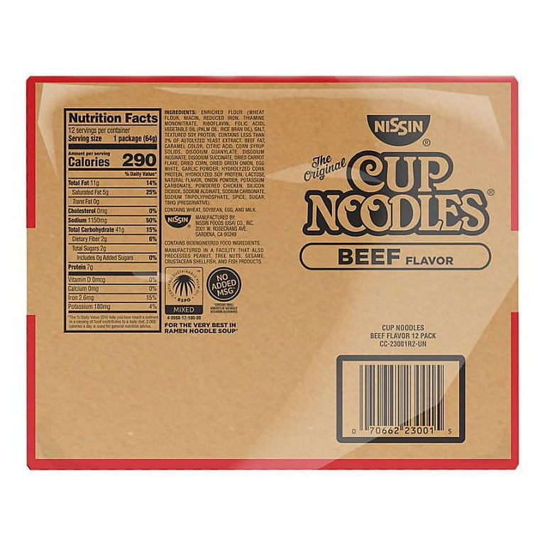 nissin cup noodles beef 12 pk