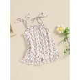 thumbnail image 5 of Aojekbee Baby Girl Sleeveless Jumpsuit Summer Bandage Straps Floral Print Romper for Newborn Toddler Cute Clothes, 5 of 10