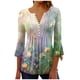 thumbnail image 2 of Fiudx Camisas para Mujer Camiseta Estampada a La Moda para Mujer, Blusa con Mangas 3/4, Camisetas Informales con Cuello En V, 2 of 5