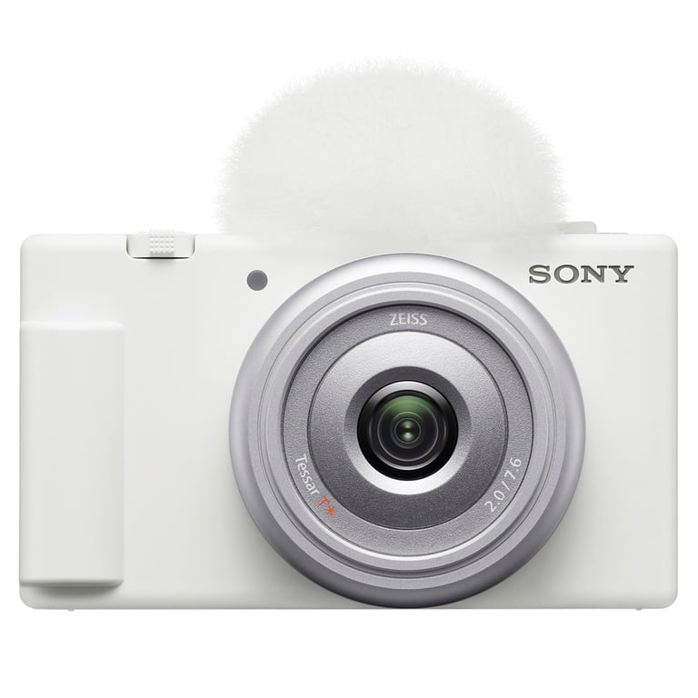 Sony ZV-1F Vlogging Camera, White, Bundle with GP-VPT3 Wireless 