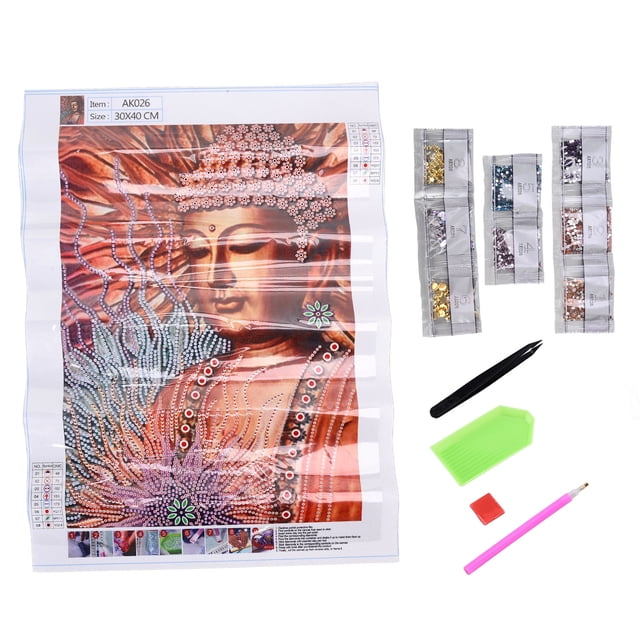 Pintura de diamantes de imitación, colores brillantes, estilo religioso, relajante, Kit de arte de dibujo DIY para decoración del hogar