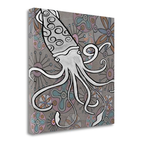 Tangletown Fine Art Squid Graphic Art Print On Wrapped Canvas Walmart Com Walmart Com