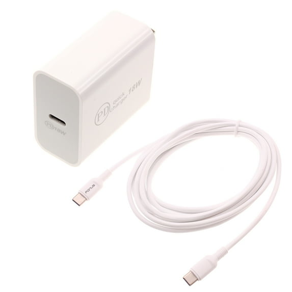 Fast Type-C 18W PD Home Charger for TCL 20S, 20 SE, 10 5G UW, Pro 5G Phones - 10ft Long Cable Quick Power Adapter USB-C