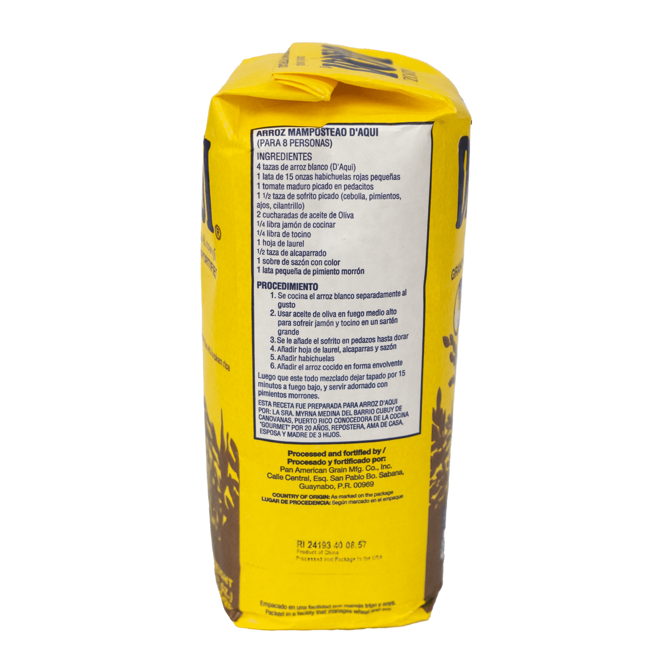 D'Aqui Medium Grain Fortified Rice, 48 oz, 3 Pounds, Gluten Free, Shelf Stable, Paper Bag, New