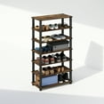 thumbnail image 5 of Furinno Turn-S-Tube 4-Tier Multipurpose Standing Shelves, Amber Pine/Black, Set of 2, 5 of 6
