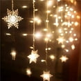 thumbnail image 2 of 11.5ft 96 LED Snowflake Curtain String Lights 8 Modes Flashing Lights Christmas Tree Lights Waterproof Holiday Party Connectable Fairy Light, 2 of 7