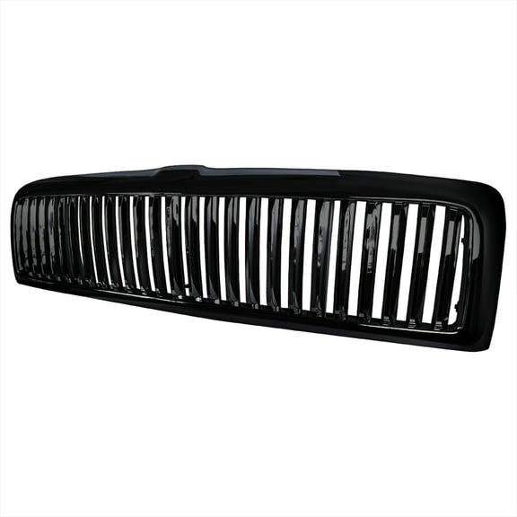 Spec-D Tuning Glossy Black Front Bumper Hood Grille Compatible with 1994-2001 Dodge Ram 1500 2500 3500