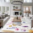 thumbnail image 3 of 8'x10' Area Rugs, Spring Floral Indoor Outdoor Area Rug for Living Room Bedroom, Summer Wild Flower Botanical Washable Bathroom Rugs Kitchen Floor Carpet Mats Home Decor Aesthetic, 3 of 8