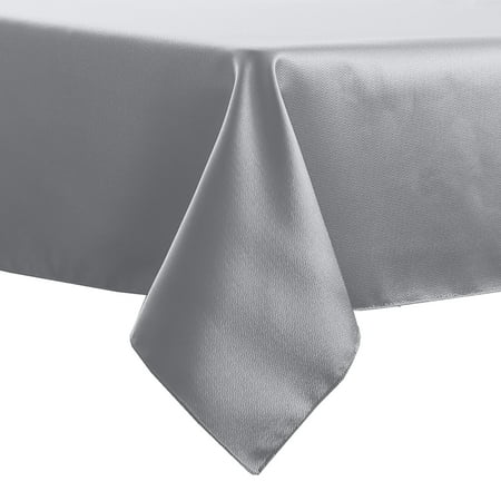 

Ultimate Textile (2 Pack) Herringbone - Fandango 90 x 90-Inch Square Tablecloth Silver Grey