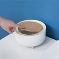 thumbnail image 5 of Tall Trash Can Plastic Imitation Wood Grain Household Desktop Mini Trash Can, 5 of 6