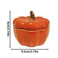 thumbnail image 3 of Ceramic Pumpkin Shaped Soup Bowl with Lid, 16oz Fall Harvest Pumpkin Design, Decorative Serving Dish for Kitchen, Halloween, Thanksgiving, Autumn Party Tableware, 3 of 5