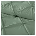 thumbnail image 4 of YOSITiuu Berlin Sage Green Pinch Pleat Comforter Set King Size 3-Piece Soft Pintuck Lightweight All Season Microfiber Bedding Set, 4 of 9