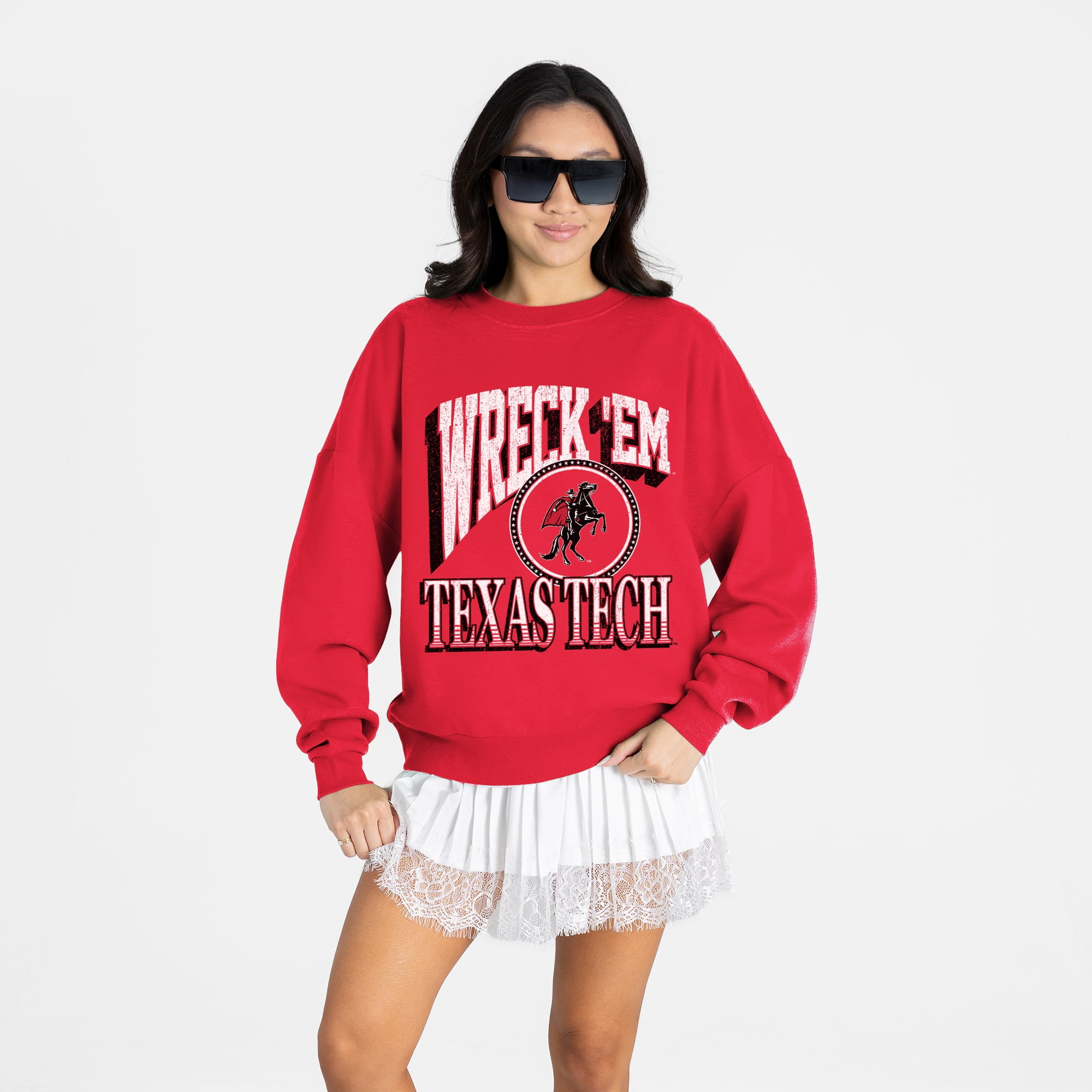 Women's Gameday Couture Red Texas Tech Red Raiders Main Character Oversized Premium Drop Shoulder Sweatshirt