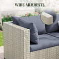 thumbnail image 3 of Amopatio 5 Pieces Patio Conversation Set, Outdoor Sectional PE Rattan Wicker Furniture Seat,GRAY, 3 of 6