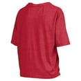 thumbnail image 3 of Women's Pressbox Scarlet Ohio State Buckeyes Nelson Arch Over Logo Waist Length Oversized Slub T-Shirt, 3 of 3